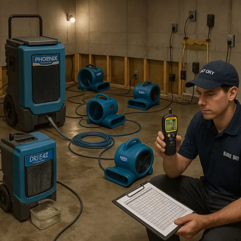 Structural Drying and Dehumidification process in Newport County, RI